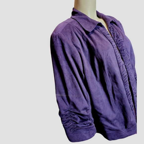 Christopher & Banks NWT 3/4 scrunchy sleeve open face blazer. PXL - Picture 2 of 5